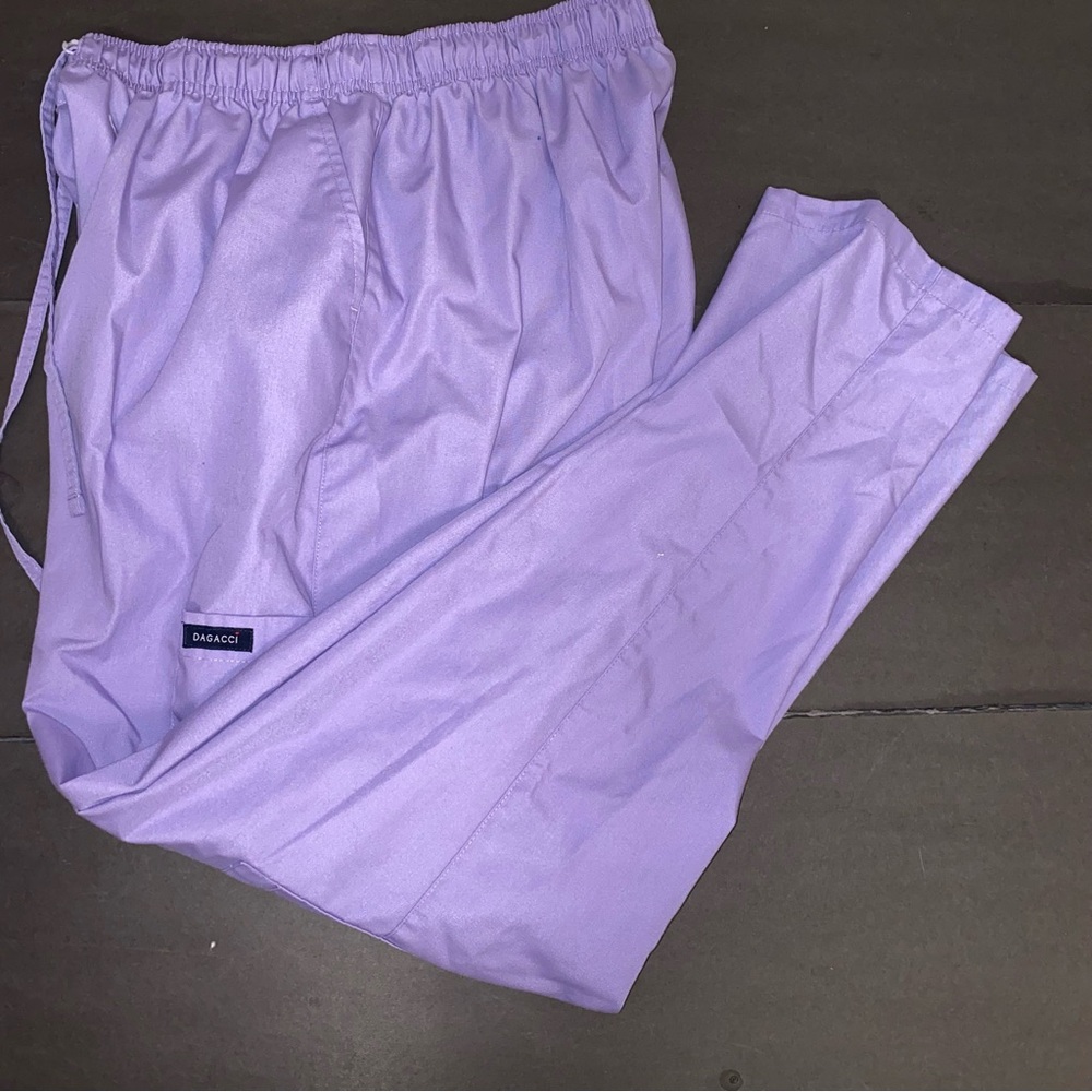 Dagacci XL Violet Three Side Cargo Pockets Straight Leg Scrub Pants